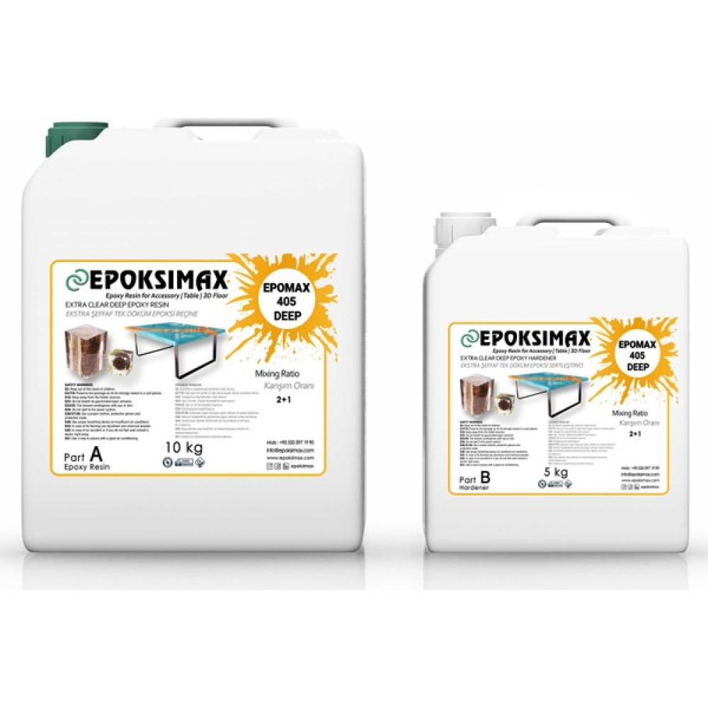 Epoksimax Tek Derin Döküm Için Epoksi Reçine 405 Deep 15 kg Boyalar & Boyacı Aletleri Fiyatı