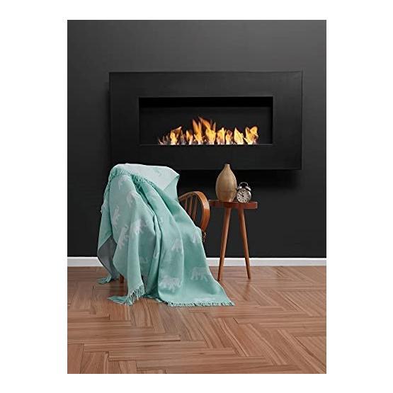 Eponj Home 170x220 cm Fil Su Yeşili Keten Koltuk Örtüsü