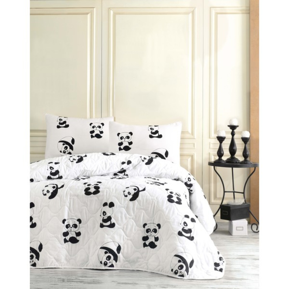 Eponj Home B&W Kapitone Yatak Örtüsü Seti Tek Kişilik Panda - 160 x 220 cm Yatak Örtüsü Fiyatı
