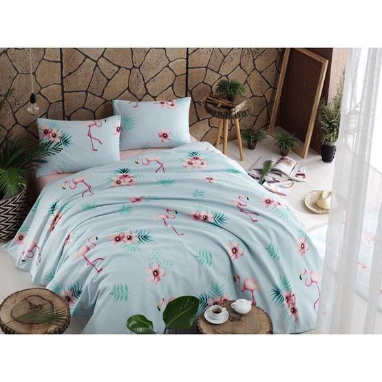 Eponj Home Flamenco Mint Doğal Baskılı Tek Kişilik Pike Pike & Pike Takımı Fiyatı