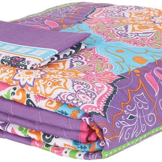 Eponj Home Kapitone Rug Fuşya Tek Kişilik Yatak Örtüsü Seti