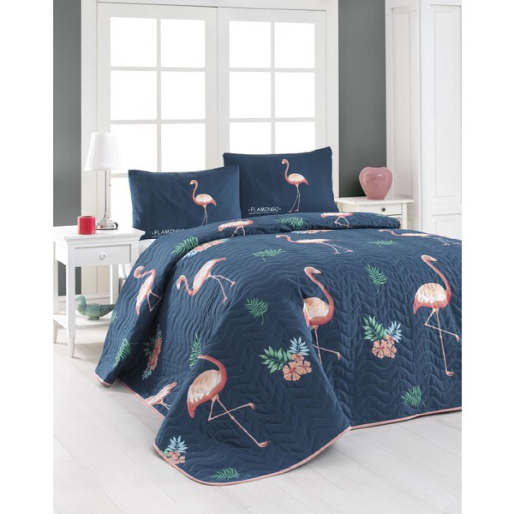 Eponj Home Kapitone Yatak Örtüsü Seti Çift Kişilik Bigfilamin Laci - 200 x 220 cm - Lacivert Yatak Örtüsü Fiyatı