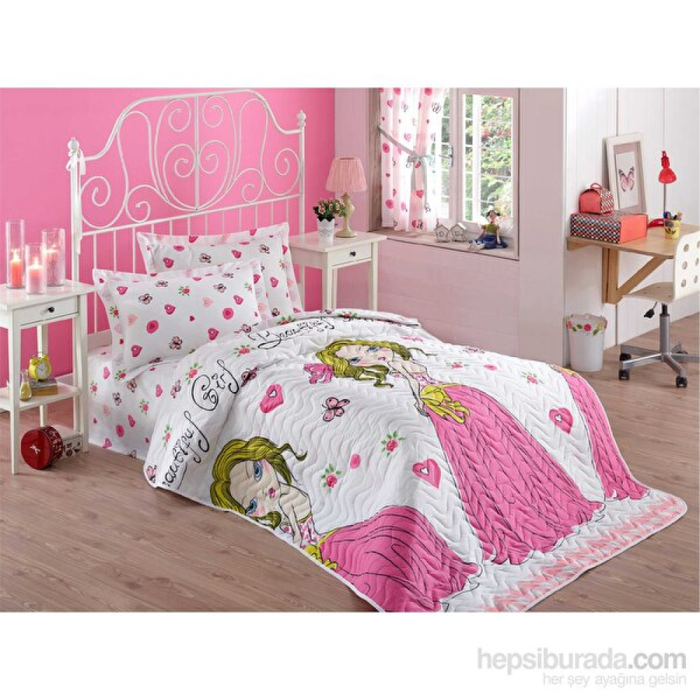 Eponj Home Kapitone Yatak Örtüsü Seti Tek Kişilik Beatiful Girl Beyaz Yatak Örtüsü Fiyatı