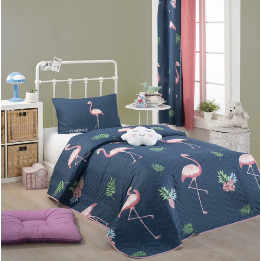 Eponj Home Kapitone Yatak Örtüsü Seti Tek Kişilik Bigfilamin Laci - 160 x 220 cm - Lacivert Yatak Örtüsü Fiyatı