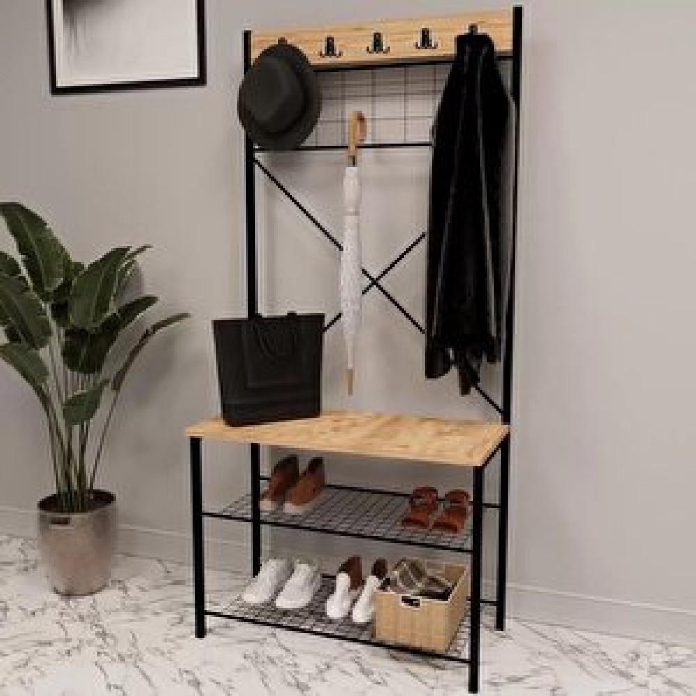 Eportatif Geniş Metal Portmanto, Elbise Askılığı, Vestiyer, Ayakkabılık 1301 Portmanto Fiyatı