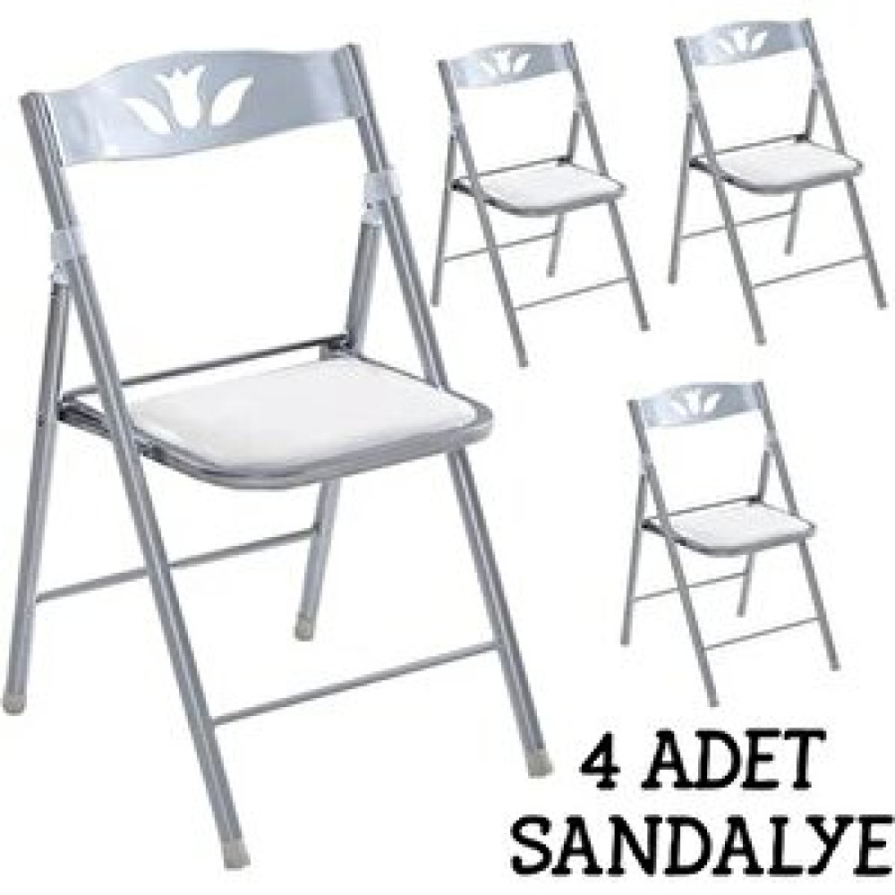 Eportatif Katlanır Mutfak Sandalyesi Kırma Koltuk Beyaz 4 Adet 1055 Katlanır Sandalye Fiyatı