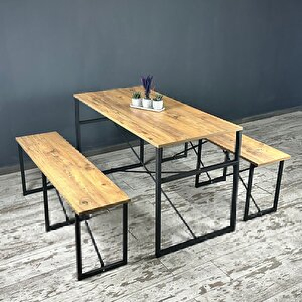 Eportatif Masa Takımı Bench Bank Masa Seti 120x60 Masa Mutfak Masası Yemek Masası 1224 Masa - Sandalye Seti / Takımı Fiyatı