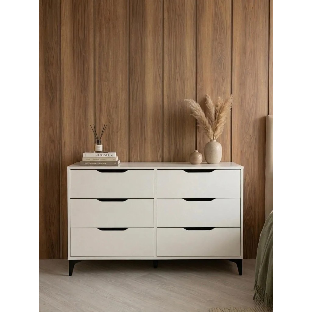 Epos Çok Amaçlı 6 Çekmeceli Şifonyer Modern Tasarım Mat Beyaz Suntalam 138x80x40 cm SSD / Solid State Drive Fiyatı