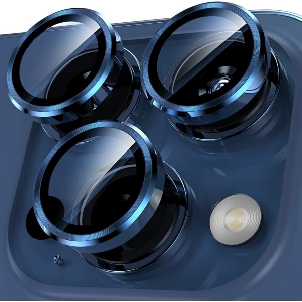 Epro iPhone 17 Pro Max Uyumlu Kamera Lens Koruma Renkli Lens Koruyucu Temperli Cam Koruma - Koyu Mavi Cep Telefonu Fiyatı