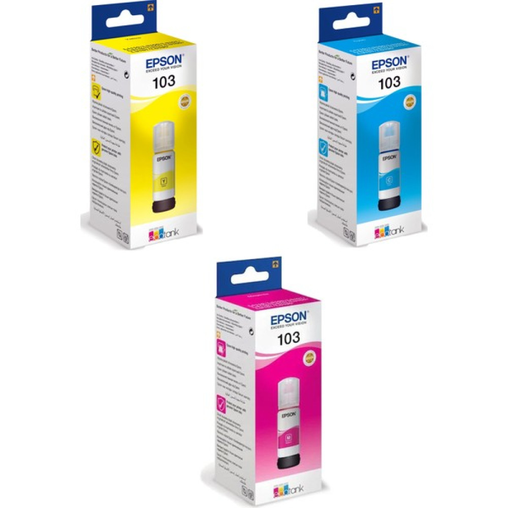Epson 103 C13T00S24A Ecotank L3151 3 Renk Mürekkep Kartuşu - PRO Set - 3 Renk Kartuşlar Fiyatı