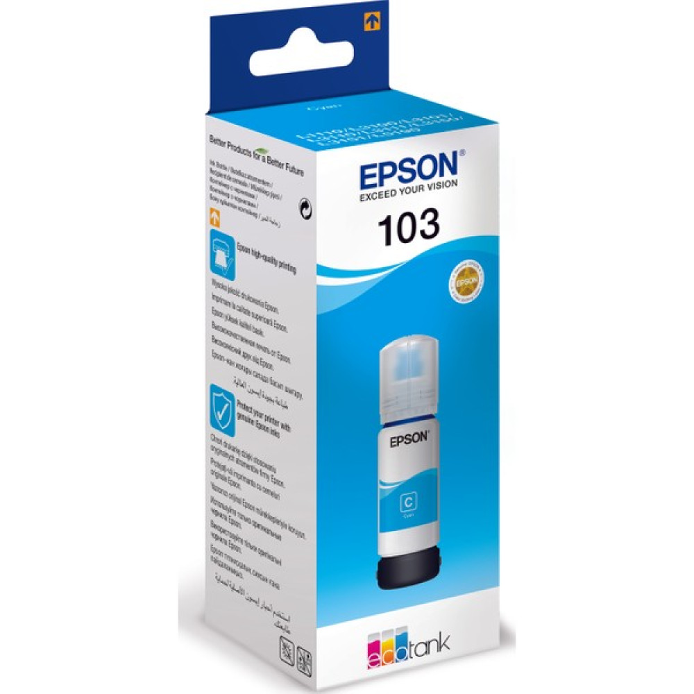 Epson 103 EcoTank 65 Ml Mavi ( Cyan ) Mürekkep Kartuş C13T00S24A Kartuşlar Fiyatı