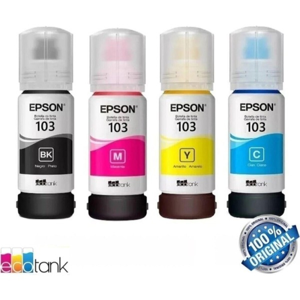 Epson 103 Ecotank L3151 4 Renk Orjinal Mürekkep Seti BK65ML. CYM65ML. 103 037 Epson 103 Tkm Kalem Kartuşu & Mürekkebi Fiyatı