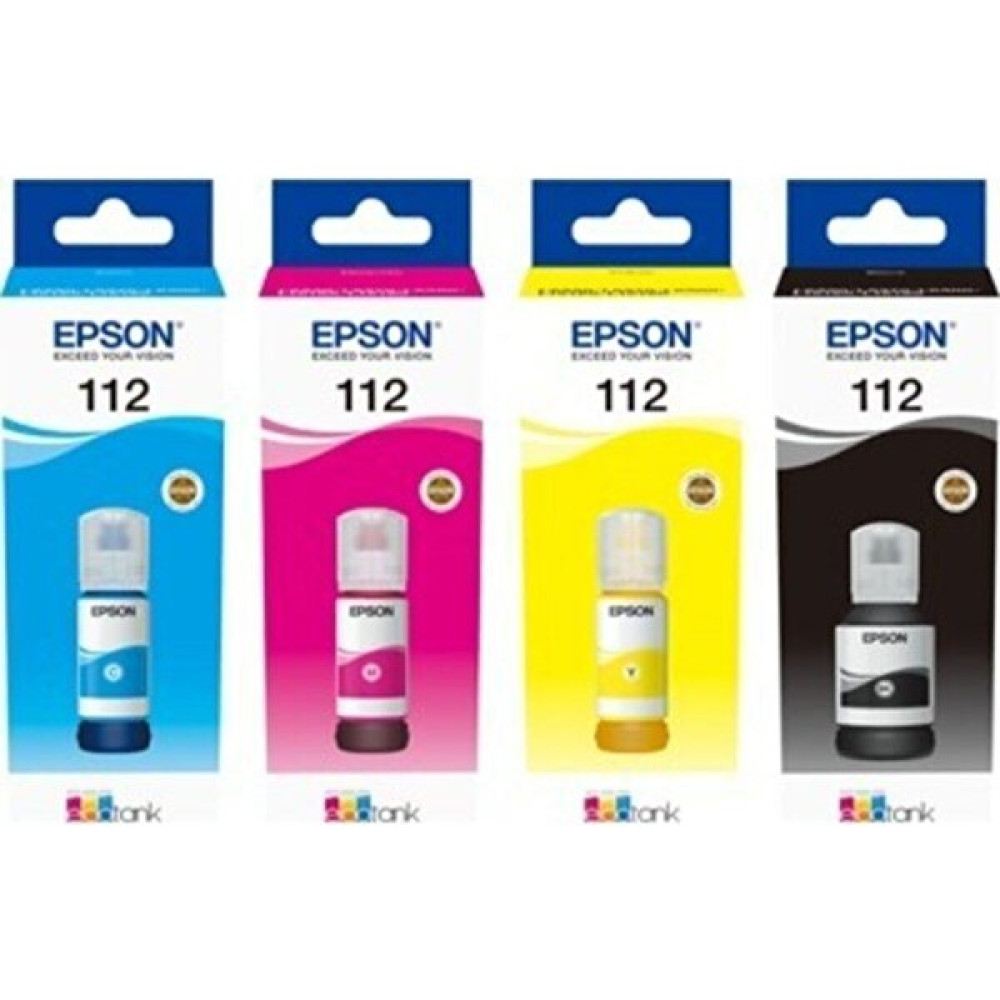 Epson 112 L6490 4 Renk Orjinal Mürekkep Seti BK127ML. CYM70ML.  RDV221 - OCP Set - 4 Renk Kartuşlar Fiyatı
