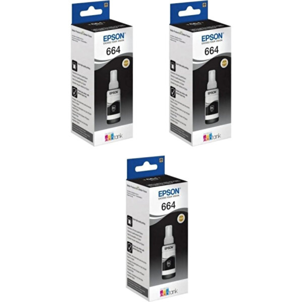 Epson 664 C13T66414A Ecotank L382 Siyah 3 Lü Mürekkep Seti Kartuşlar Fiyatı