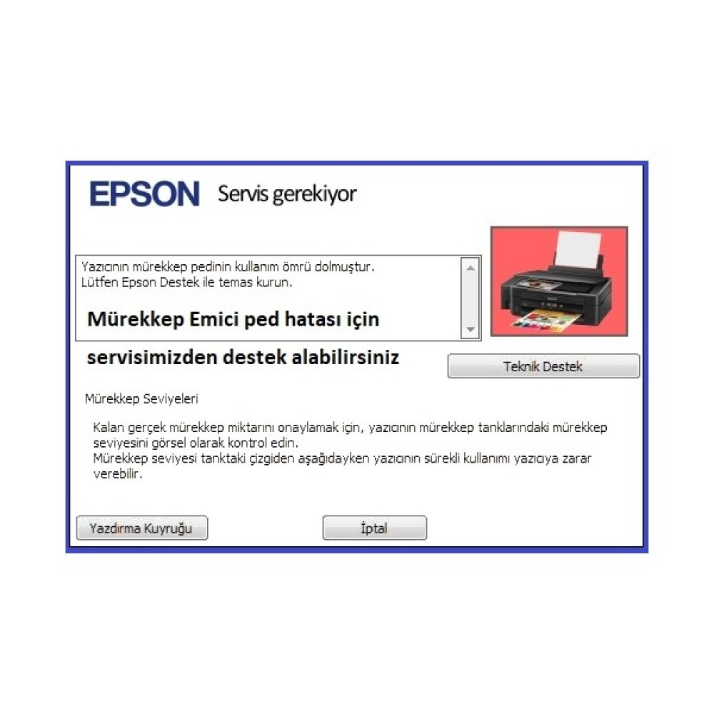 Epson L3250 Pad Hatası Için Reset Key ve Keçesi - SADECE RESET Bilgisayar Yedek Parça Fiyatı