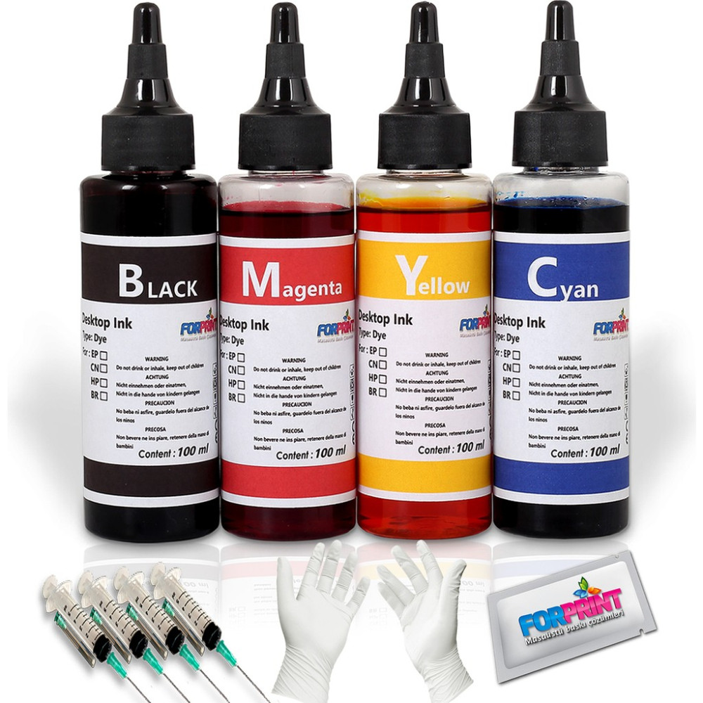 Epson L382,L386,L565,L3060,L3050 Uyumlu 4X100ML Mürekkep Seti - Renkli Muadil Kartuş Fiyatı