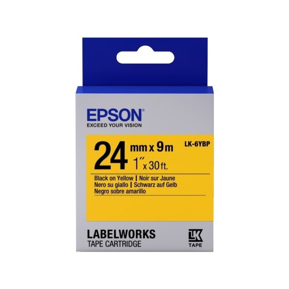 Epson Lk-6ybp Pastel Siyah Üzeri Sarı 24MM 9metre Etiket Yazıcılar Fiyatı