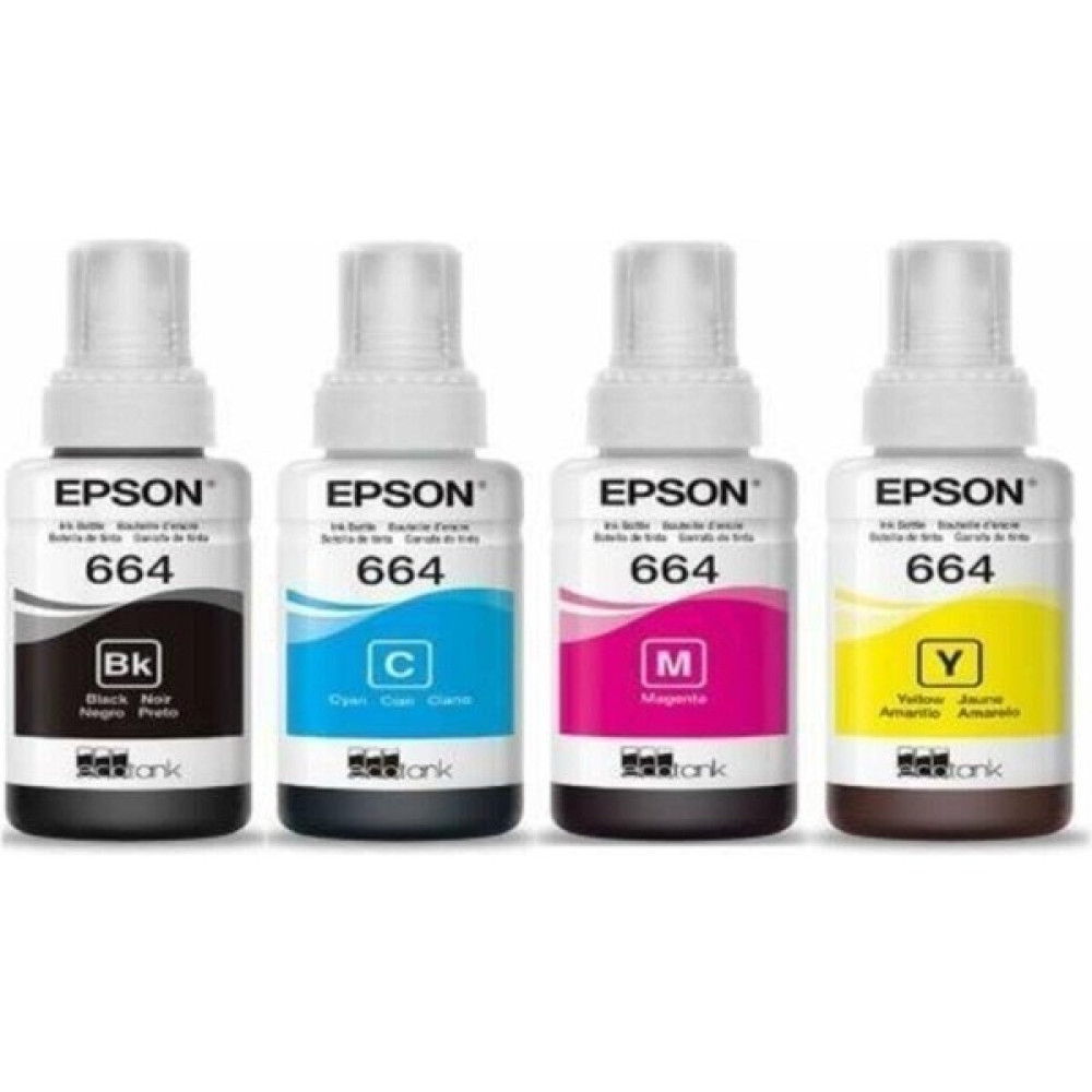 Epson T664 Ecotank L100 4 Renk Orjinal Mürekkep Seti  - Renkli Kalem Kartuşu & Mürekkebi Fiyatı