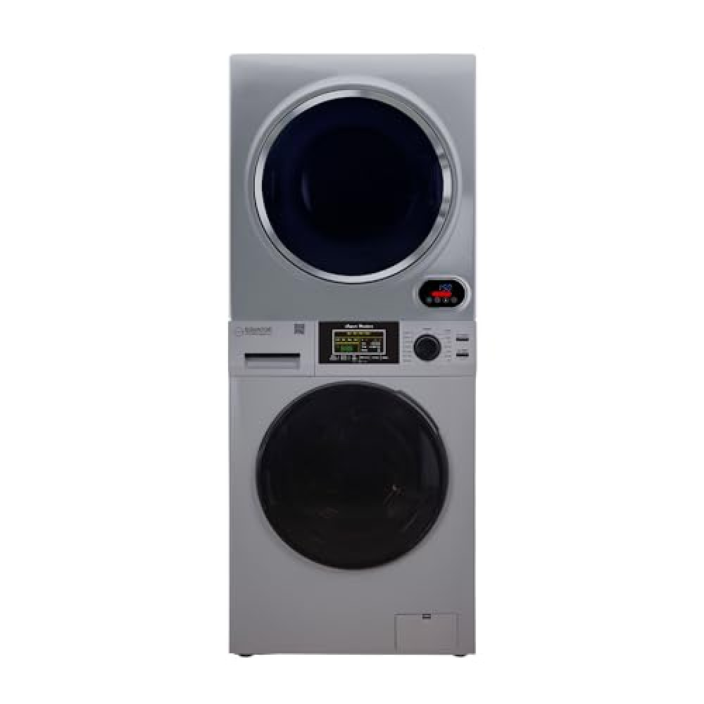 Equator Premium Stackable 15 Lbs Washer 1.62cf 110V+Vented Digi Dryer 3.5cf 110V (Silver)