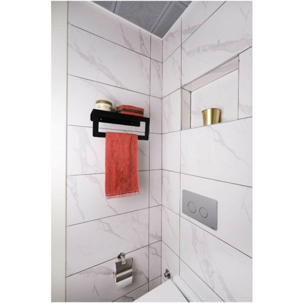 Era Art 30 Cmsiyah Havlu Tutacağı Raf Metal Havlu Askısı Mutfak Banyo Raflı Havluluk Metal Raflı Ha Banyo Aksesuarları Fiyatı