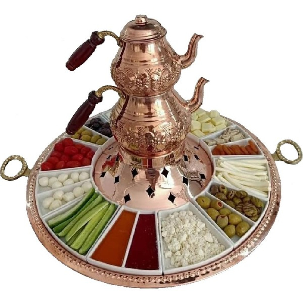 Era Yöresel Maraş Bakır Çaydanlık & Kahvaltı Seti Kahvaltı Takımı Fiyatı