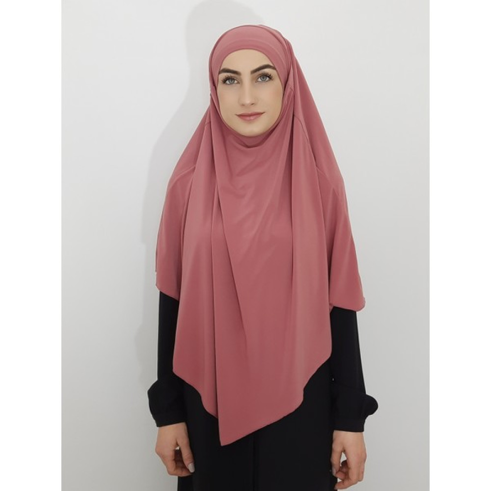 Erasra Class Hazır Sufle Baglamalı Pratık Peceli Büyük Esarp Khimar Gül Kurusu Eşarp Fiyatı