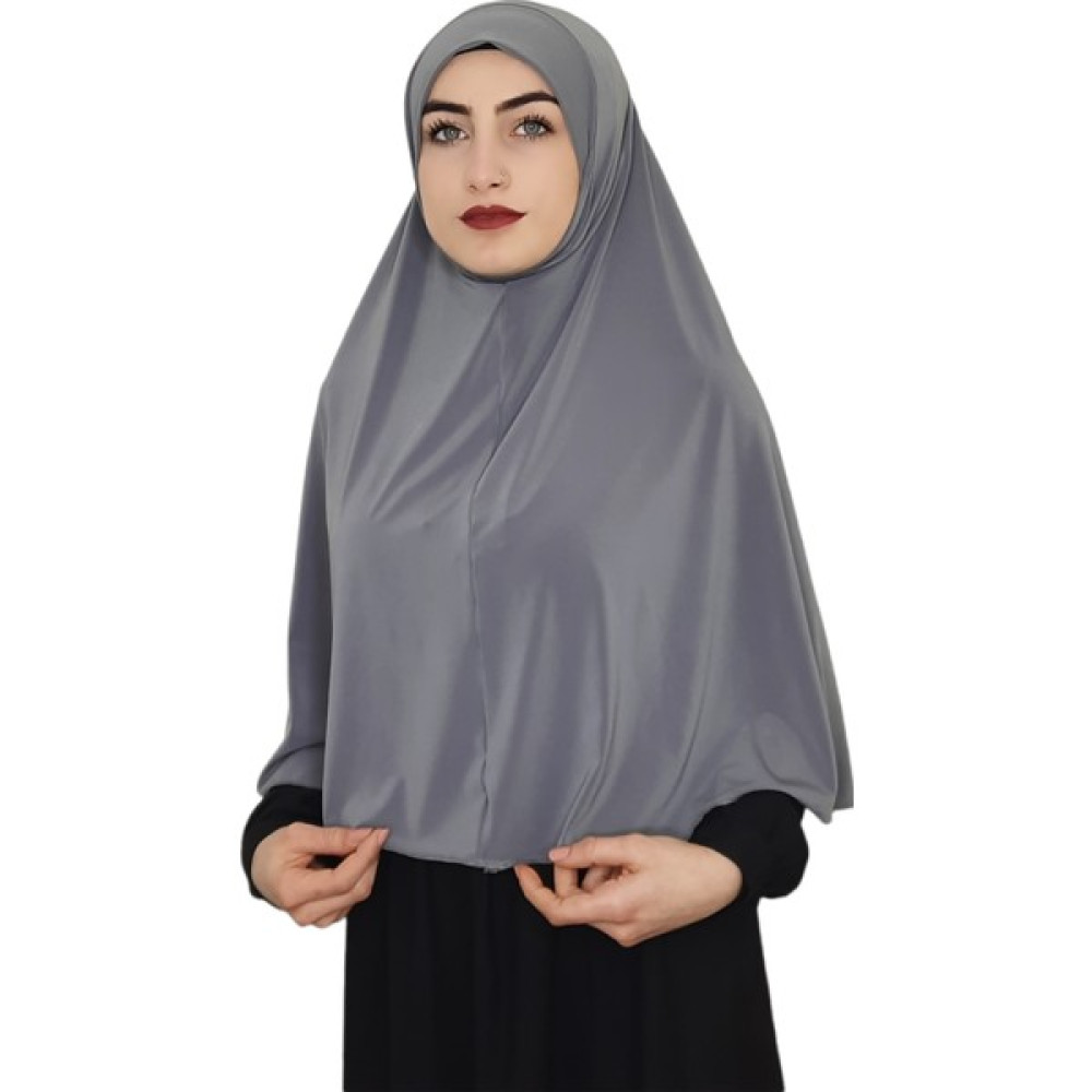 Erasra Class Tek Parca Pratik Büyük Hazır Esarp Hijap Gri Renk Namaz Örtüsü Eşarp Fiyatı