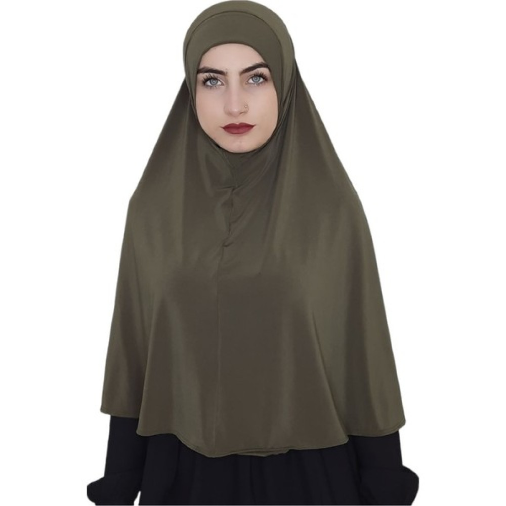 Erasra Class Tek Parca Pratik Büyük Hazır Eşarp Hijap Haki Yeşili Namaz Örtüsü Eşarp Fiyatı