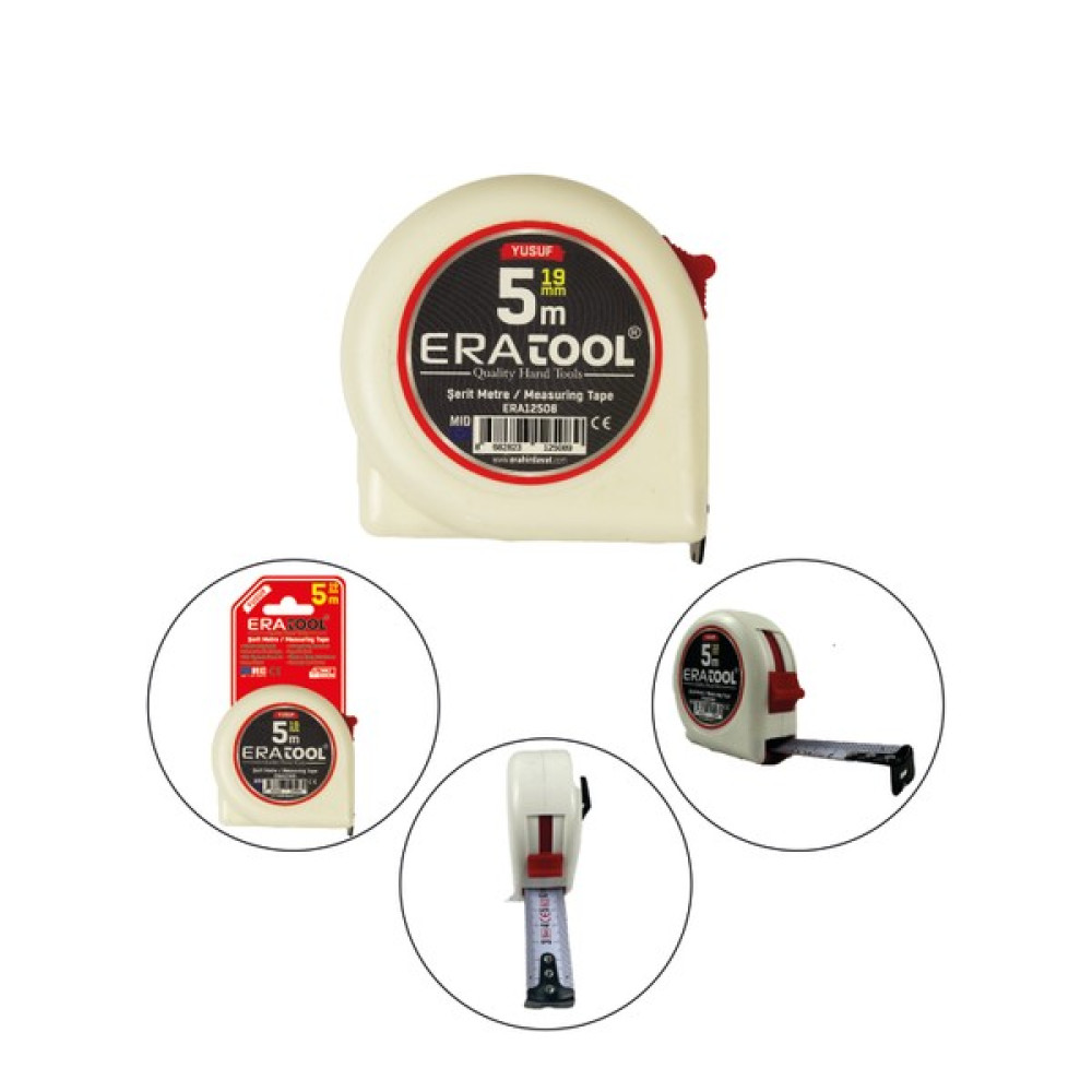 Eratool Şerit Metre 5*19MM - Beyaz ERA12508 Yusuf Eratool Diğer Test ve Ölçüm Cihazları Fiyatı