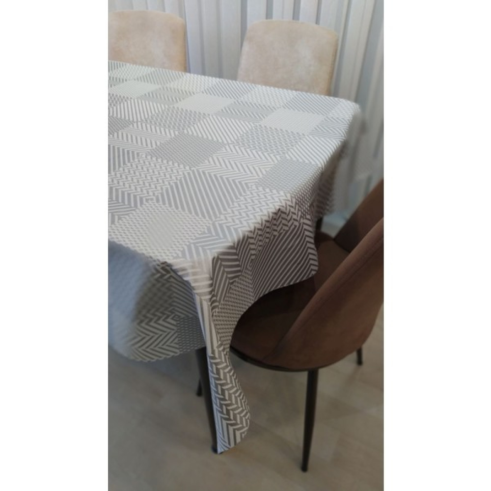 Eray Tekstil Pvc Muşamba Astarlı Masa Örtüsü - Gümüş - 140 x 140 cm Masa Örtüsü Fiyatı