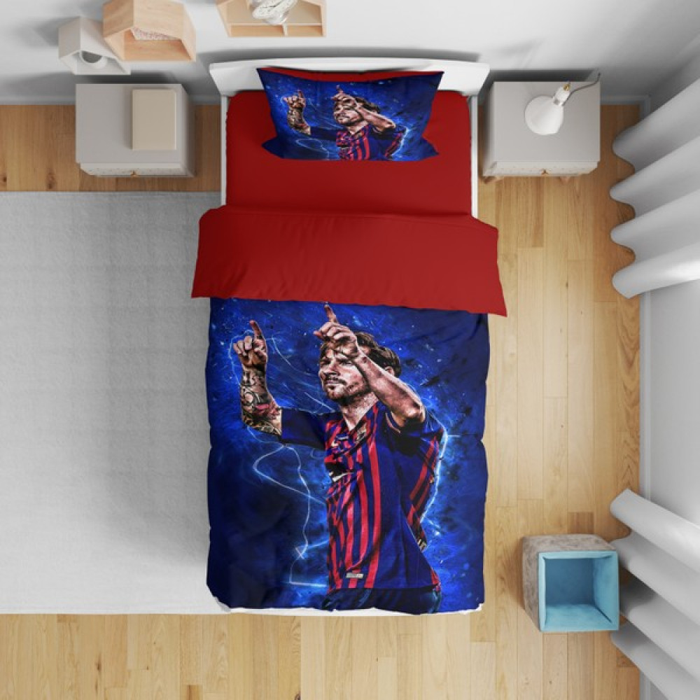 Erays Home Erayshome Messi 3D Tek Kişilik Nevresim Takımı - 160 x 220 cm - Koyu Mavi Nevresim Takımı Fiyatı