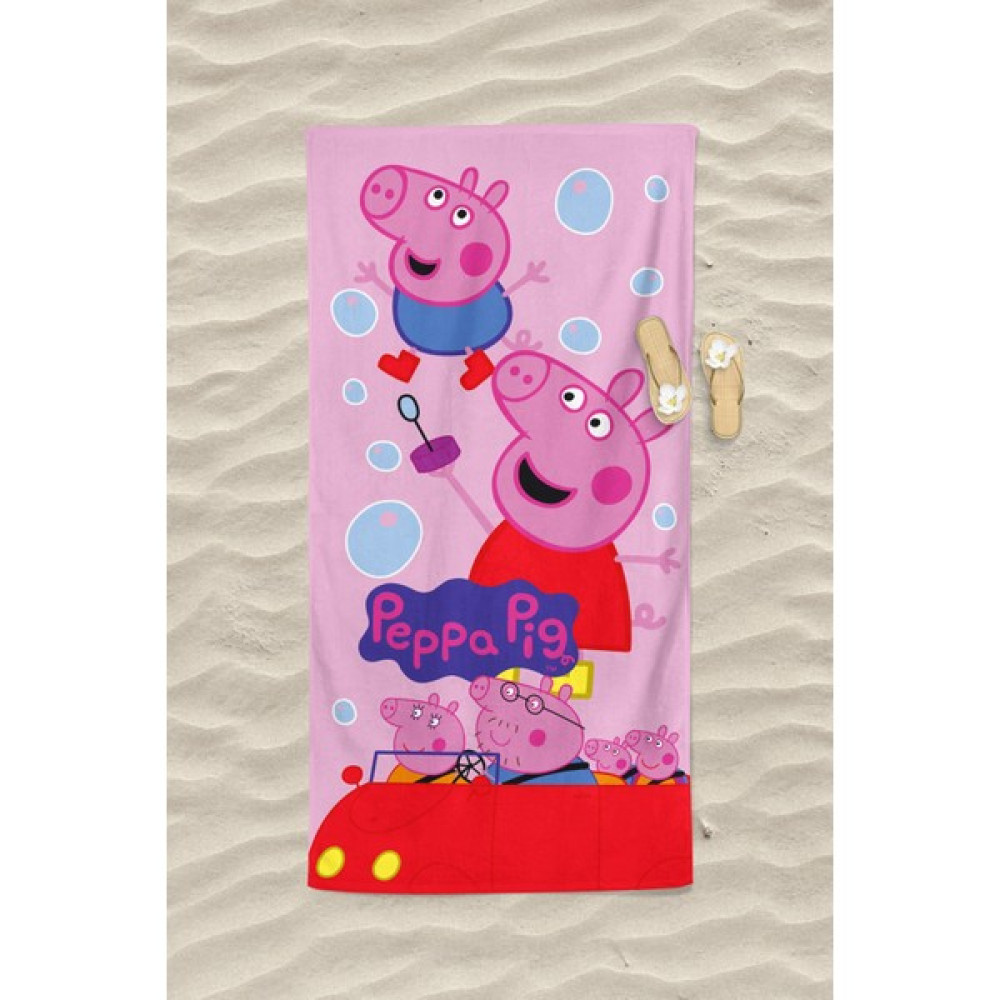 Erays Home Erayshome Peppa Pig Desenli Baskılı Plaj Havlusu - Açık - Pembe - 70 x 140 cm Plaj Havlusu Fiyatı