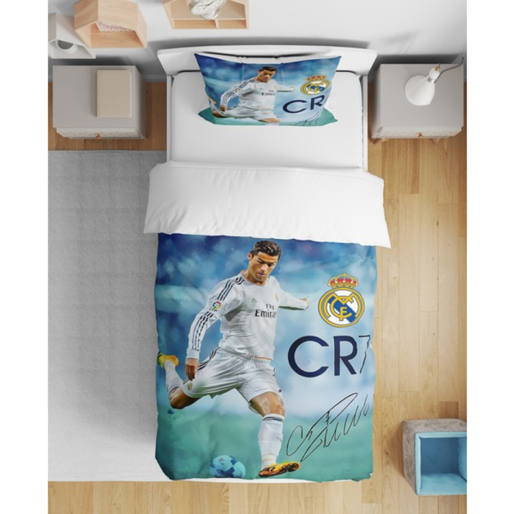 Erays Home Erayshome Ronaldo 3D Çarşafsız Tek Kişilik Nevresim Takımı - 160 x 220 cm - Beyaz Nevresim Takımı Fiyatı