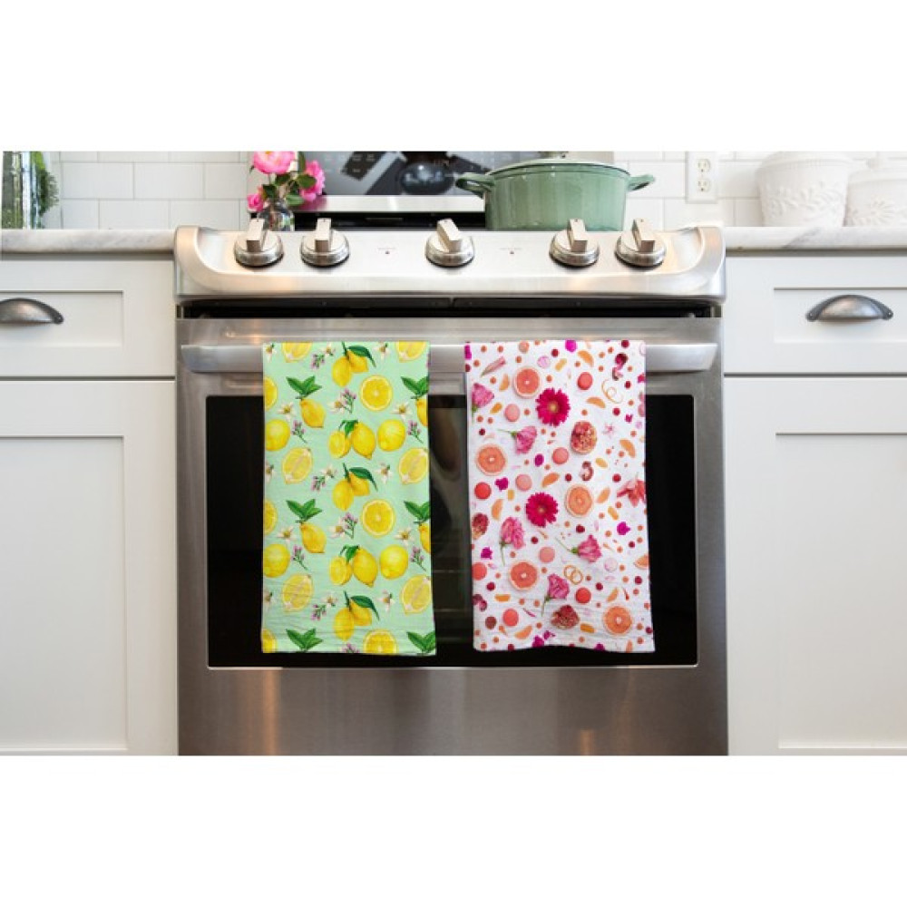 Erayshome Mutfak El Havlusu Limon ve Meyve Çiçekli Desen Baskılı 2'li Set - Açık Sarı - 30 x 50 cm El / Yüz Havlusu Fiyatı