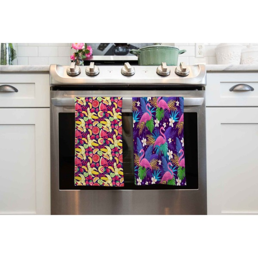 Erayshome Mutfak El Havlusu Meyve ve Flamingo Desen Baskılı 2'li Set - Kırmızı - 30 x 50 cm El / Yüz Havlusu Fiyatı