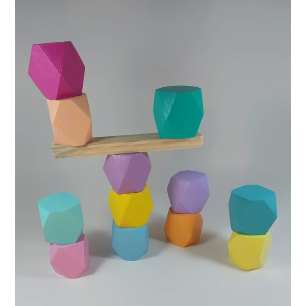 Erc Wood Blocks Ahşap Denge Blokları Montessori Waldorf Eğitimi 12'li Set Bebek Oyuncakları Fiyatı