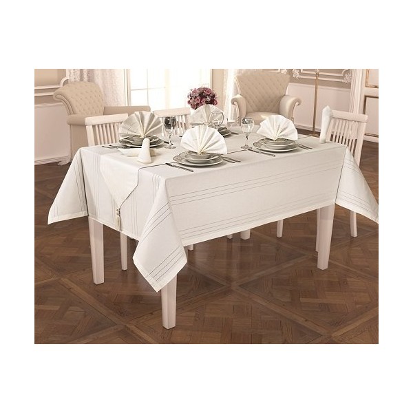 Erciyes Home Colber Kırıkbeyaz Spor Tasarım 12KIŞILIK Masa Örtüsü Takımı - Açık Bej - 140 x 220 cm SSD / Solid State Drive Fiyatı