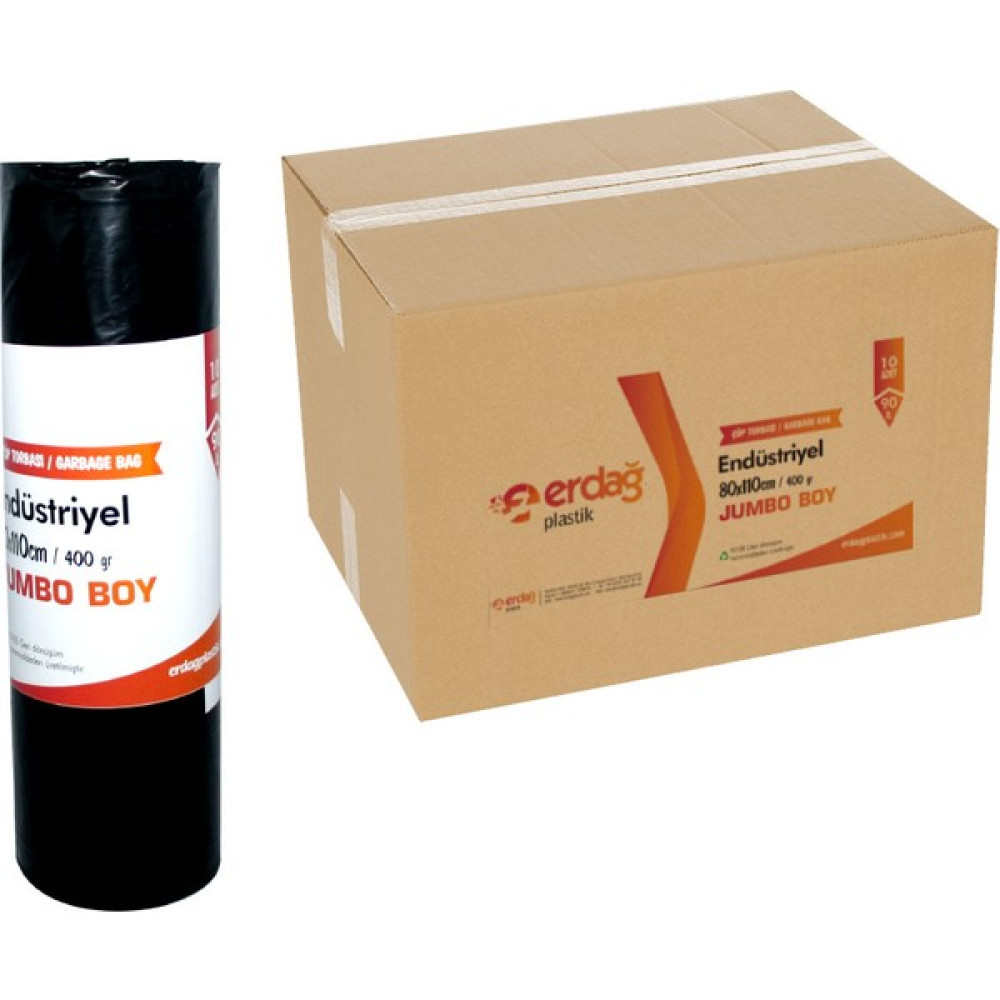 Erdağ Jumbo Çöp Poşeti 80*110 400 gr 1 Koli 20 Rulo x 10 Adet Çöp Poşetleri Fiyatı