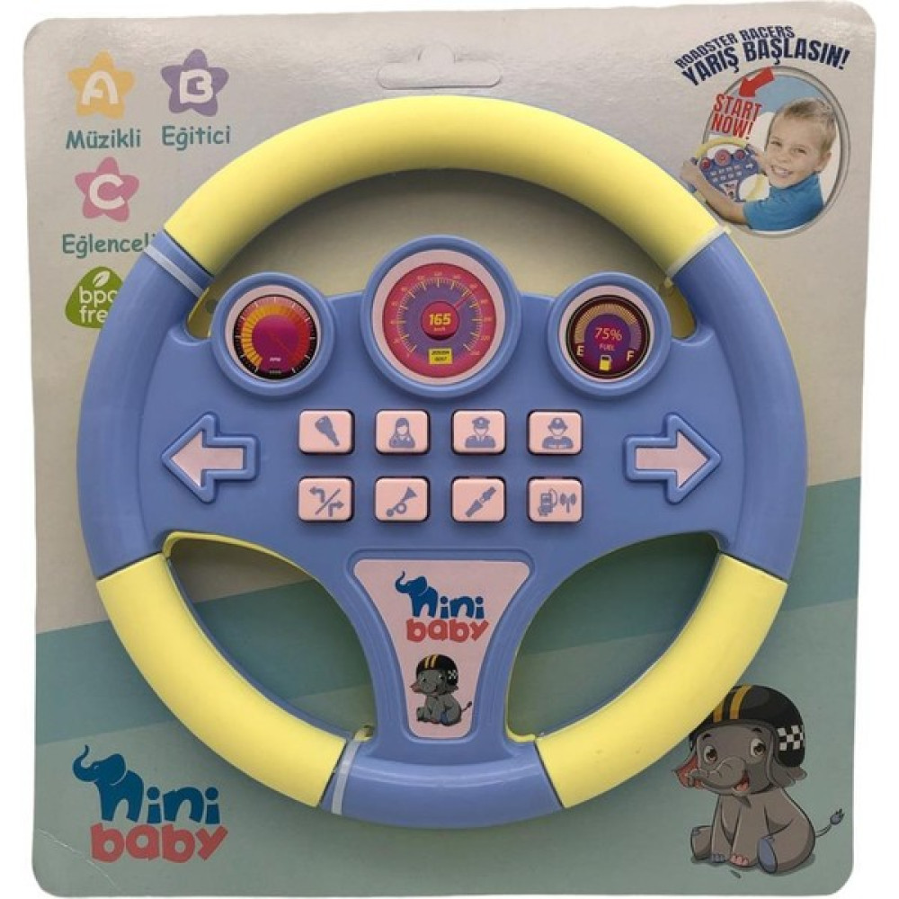 Erdem Oyuncak Nini Baby Direksiyon Eğitici Sesli Müzikli 21*21 cm 8 Tuşlu Oyuncak Direksiyon - Mavi Bebek Oyuncakları Fiyatı