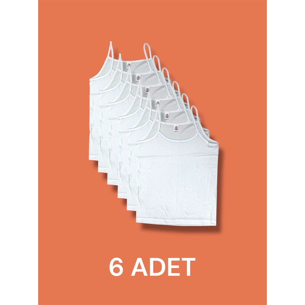 Erdenay Tekstil Ince Askılı Kız Çocuk Pamuklu Atlet 6'lı Paket Normal Kalıp Beyaz Süprem Kumaş Diğer Fiyatı