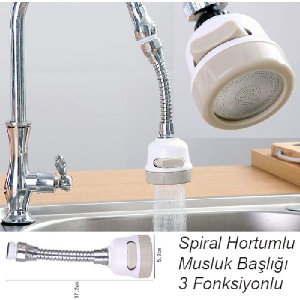 Erdmsp Oynar Başlıklı Spiral 3 Fonksiyonlu Mutfak Musluk Başlığı - Antik Bataryalar & Musluklar Fiyatı