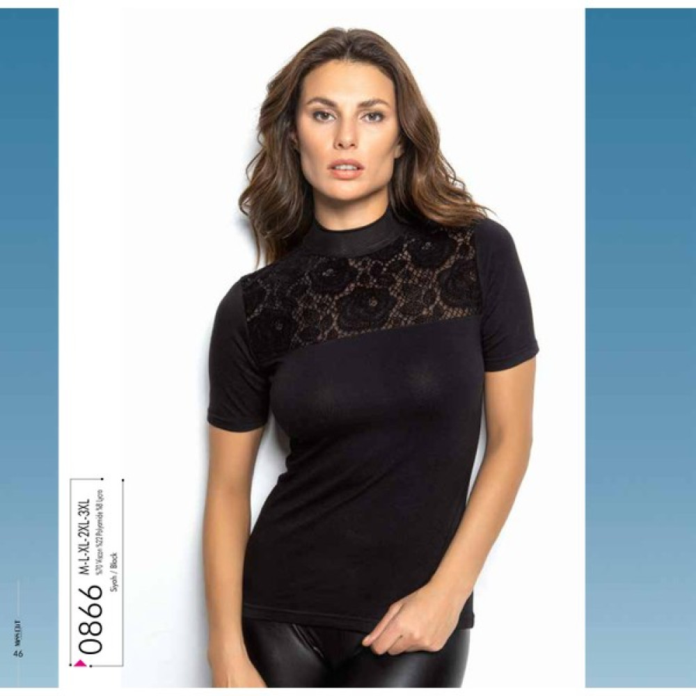Eren Style Yarım Kollu Flok Dantel Detaylı T-SHIRT-0866 Erkek Ceket Fiyatı