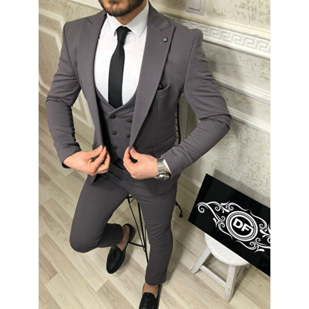 Erenes Zara Kumaş Slim-Fit Trend Antrasit Takım Elbise Erkek Mont Fiyatı