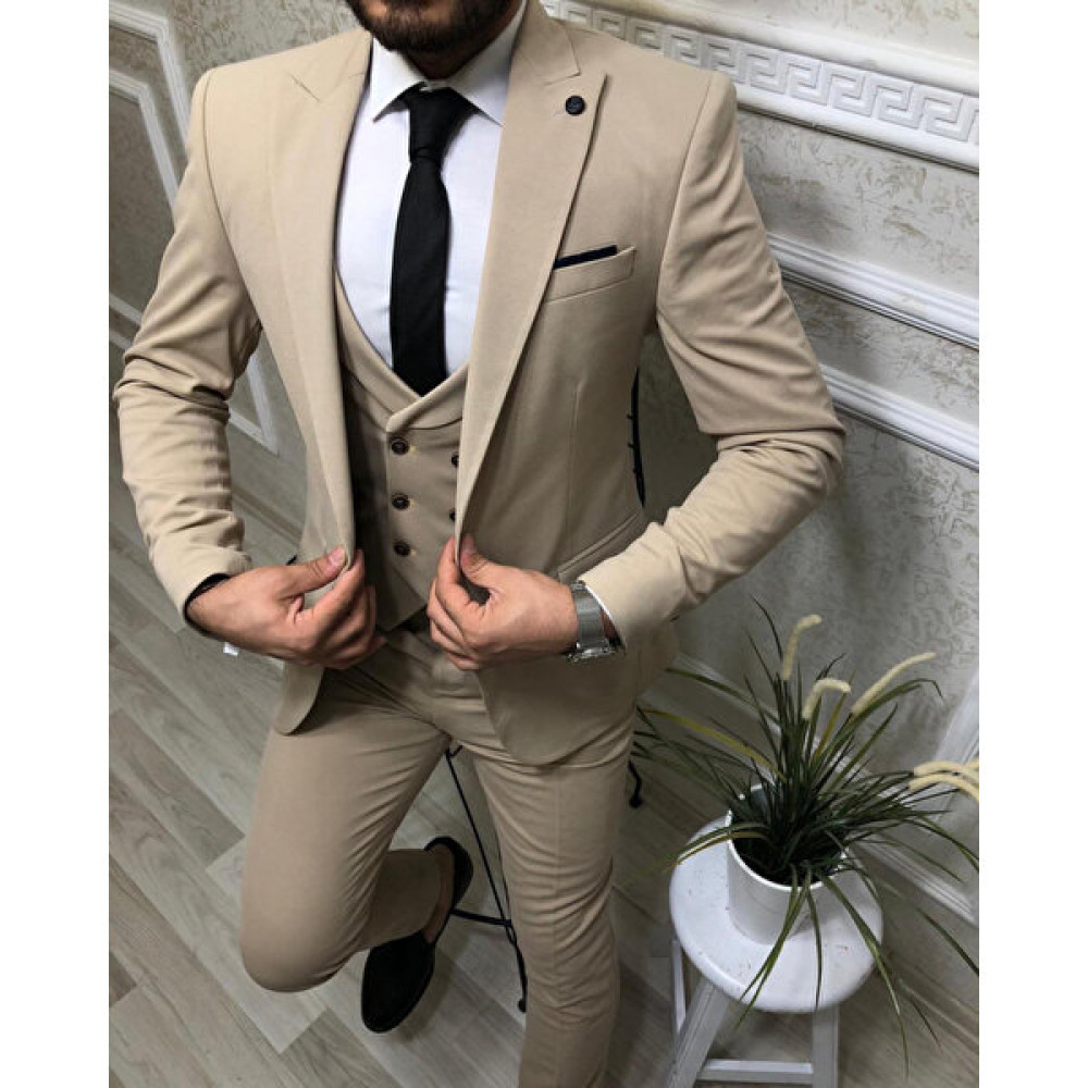 Erenes Zara Kumaş Slim-Fit Trend Krem Takım Elbise Erkek Mont Fiyatı