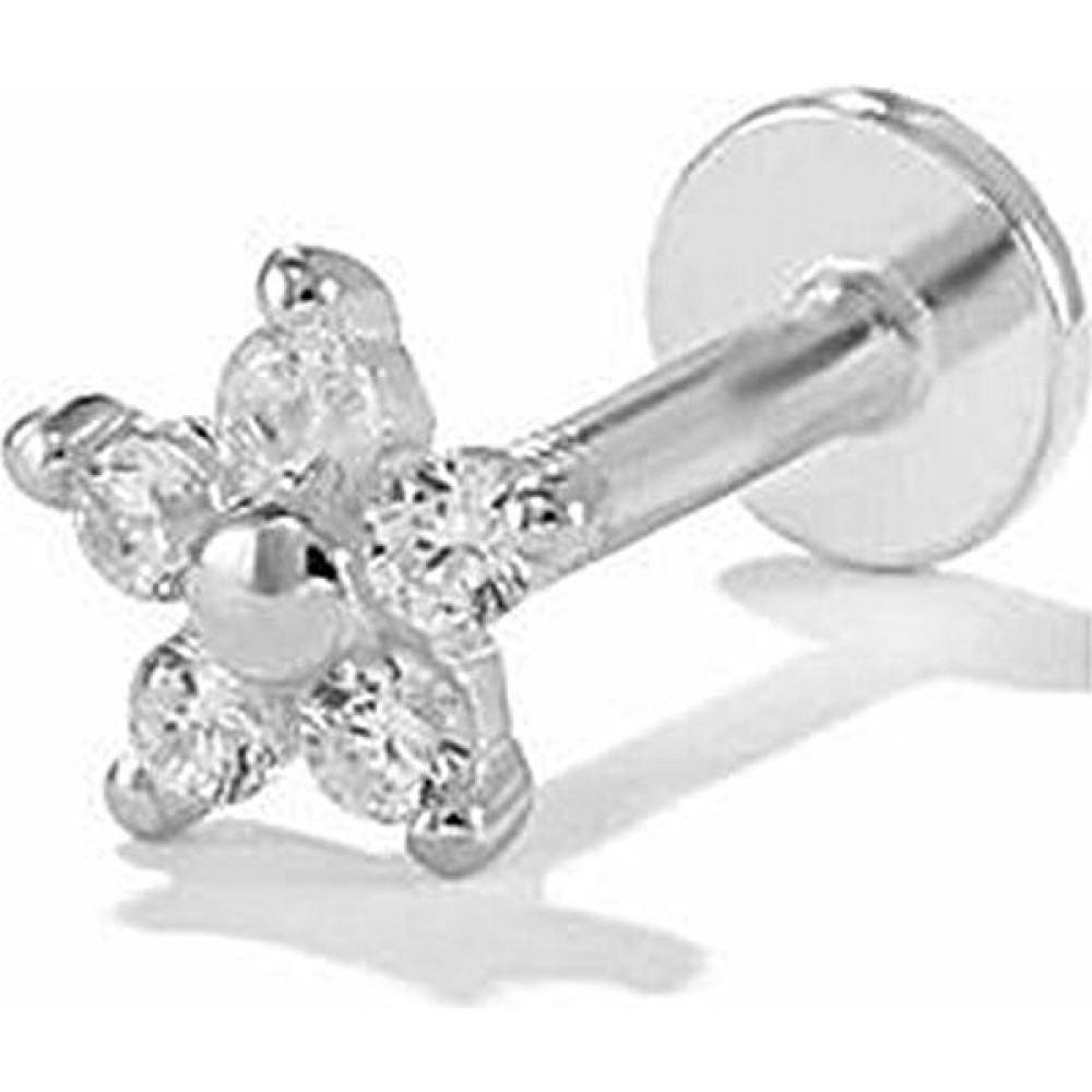 Erer Gümüş Gümüş Önden Takmalı Vidalı Tragus Helix Kıkırdak Piercing Küpesi PR01 2 Altın & Gümüş Piercing Fiyatı