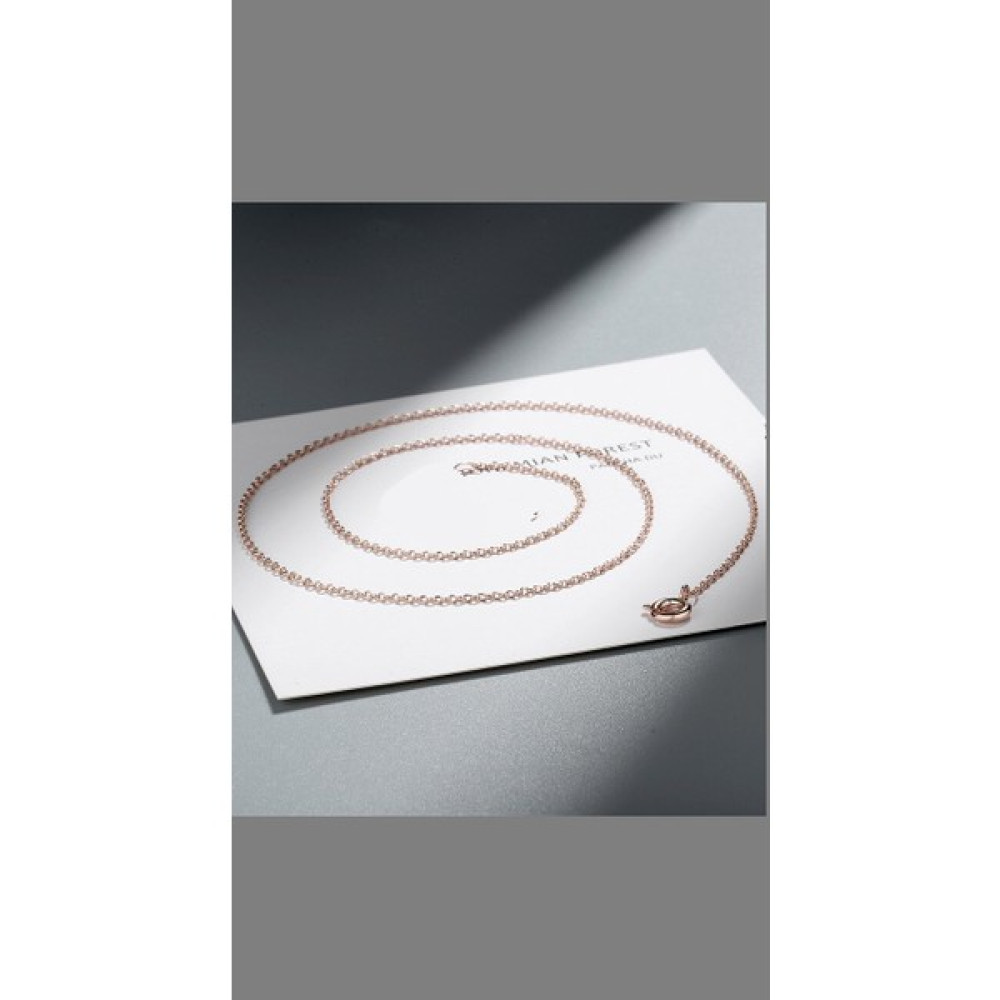 Erer Gümüş Gümüşrose Gold Ince Forsa Model Boyun Zinciri - Rose - 60 cm Gümüş Kolye Fiyatı