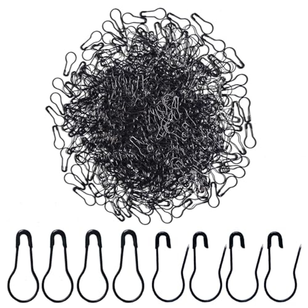 Erewa 500Pcs Black Bulb Pins 0.8" Gourd Safety Pin Metal Calabash Pins Clothing Tag Pins for Craft Project, Home Accessories