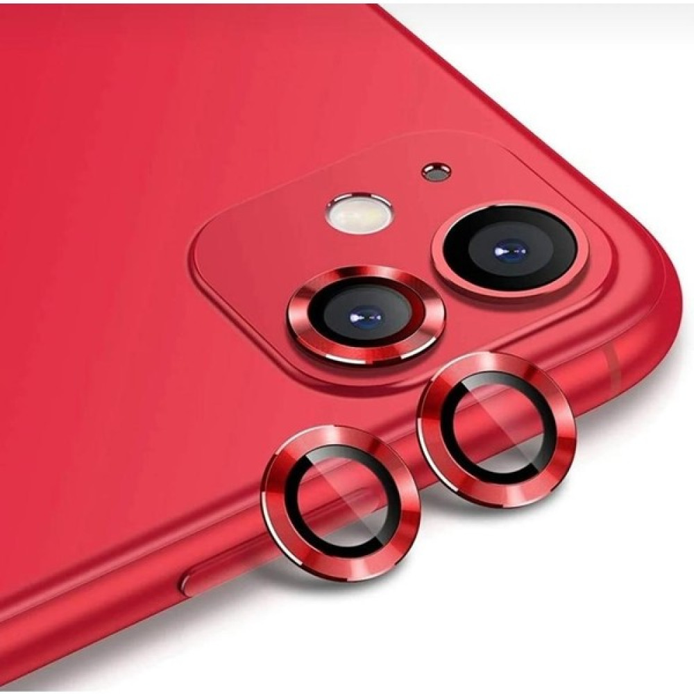Erez Iphone 11 3D Metal Çerçeveli Kamera Lens Koruyucu - KIRMIZI Cep Telefonu Ekran Koruyucusu Fiyatı