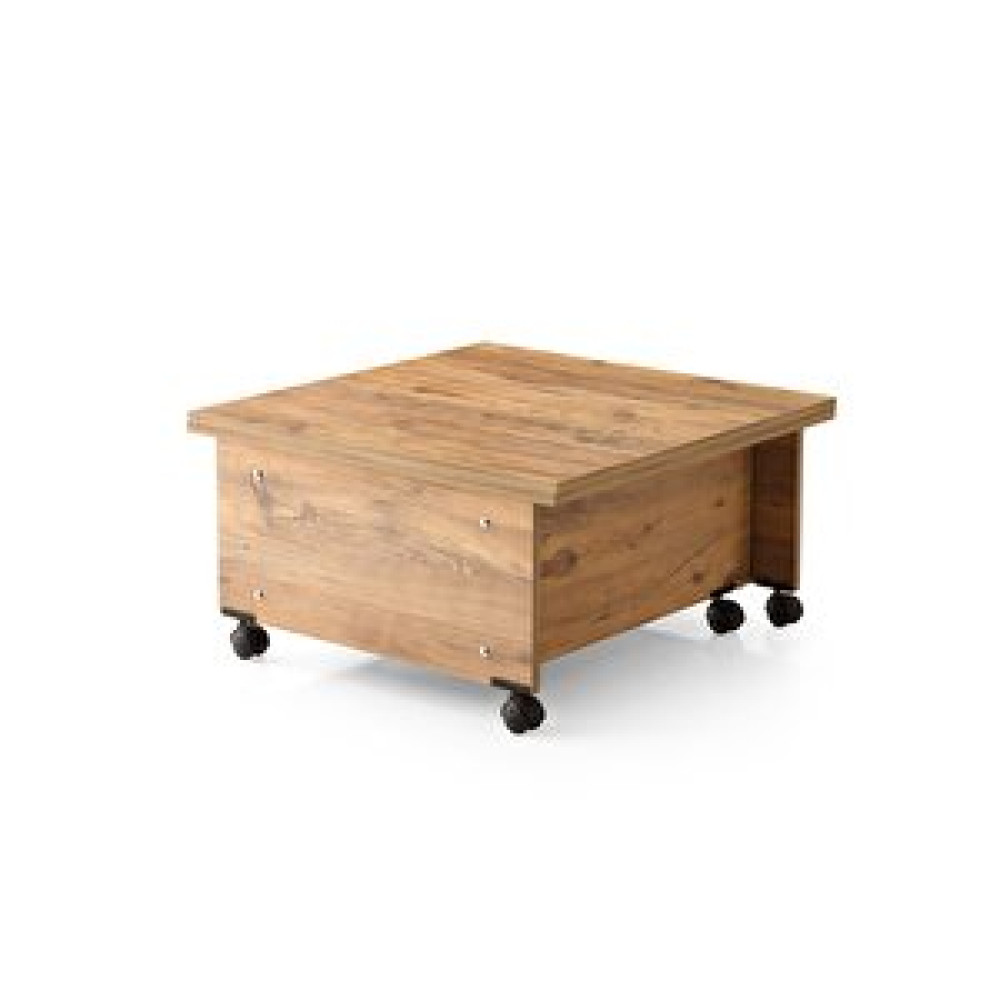 Erezoğulları Akıllı Sihirli Tekerlekli Orta Sehpa 75x75 Cm Ceviz Orta Sehpa Fiyatı