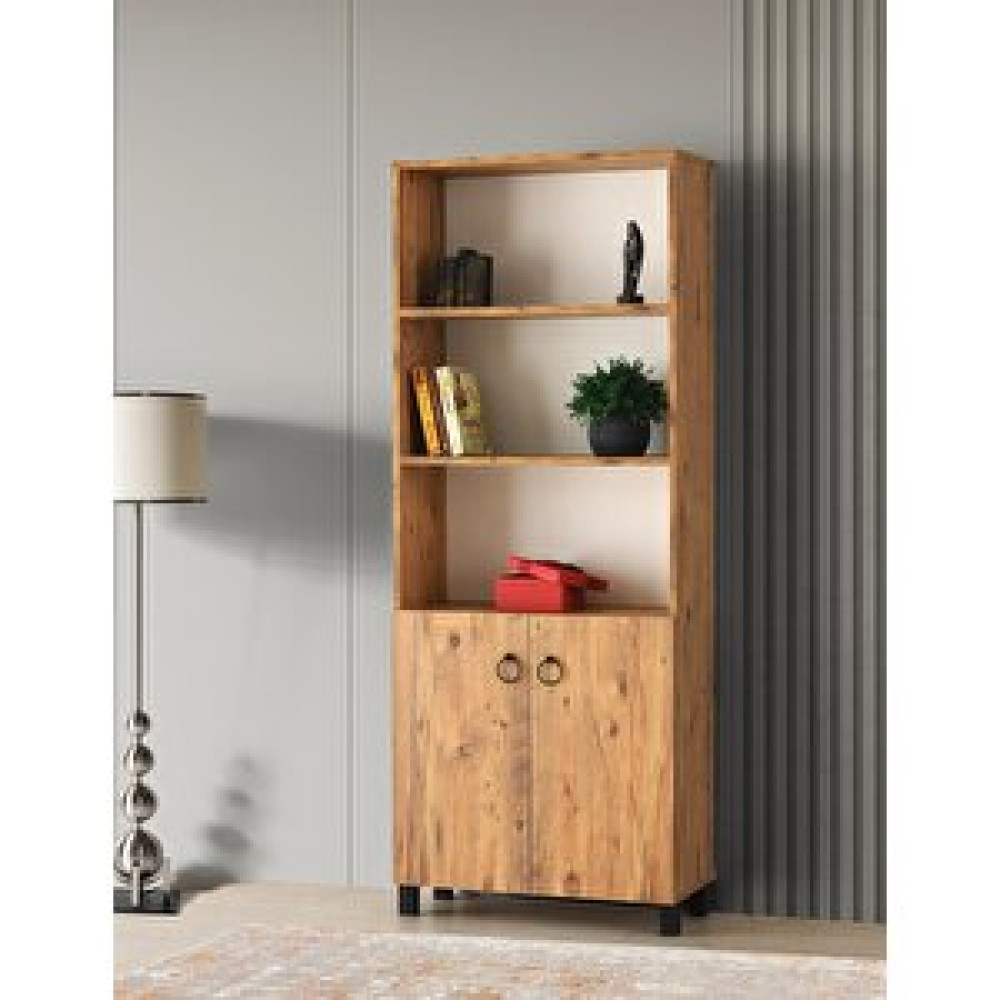 Erezoğulları Buket Dolaplı 5 Raflı Kitaplık 70x32x178cm Çam Kitaplık Fiyatı